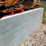 Reinforced concrete block wall